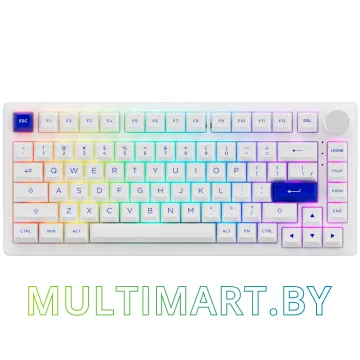 Клавиатура Akko PC75B Plus White & Blue (Akko CS Jelly Pink)